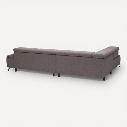 Canapé d'angle gauche relax PALLADIO tissu bubble taupe vue de derrière