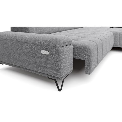 Canapé d'angle gauche relax PALLADIO tissu bubble gris clair