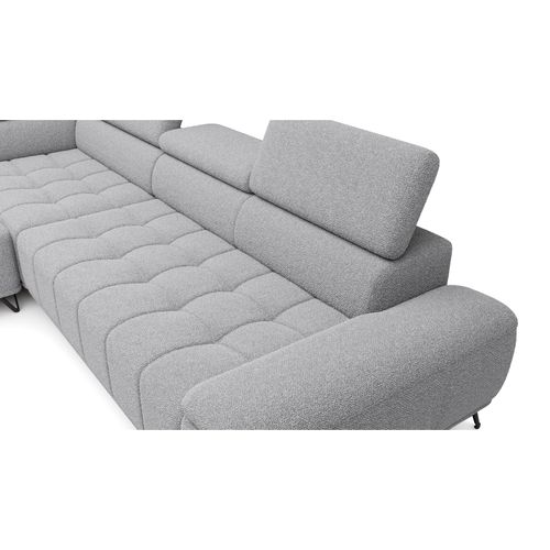 Canapé d'angle gauche relax PALLADIO tissu bubble gris clair