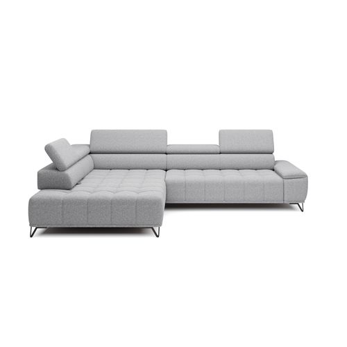 Canapé d'angle gauche relax PALLADIO tissu bubble gris clair