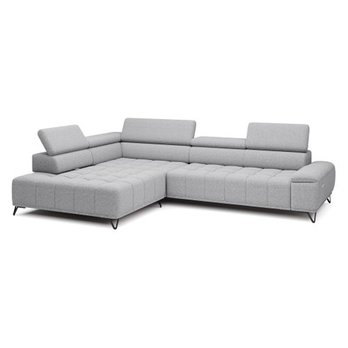 Canapé d'angle gauche relax PALLADIO tissu bubble gris clair