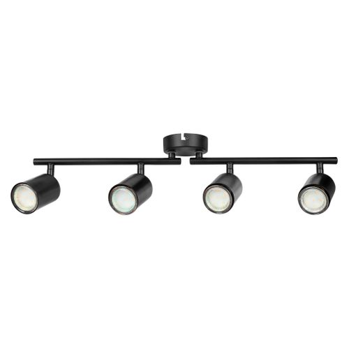 Plafonnier 4 lumières L. 70 cm KLEMO Noir vue de face