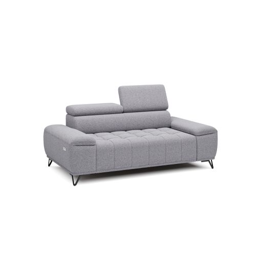 Canapé 3 places relax PALLADIO tissu bubble gris vue de profil