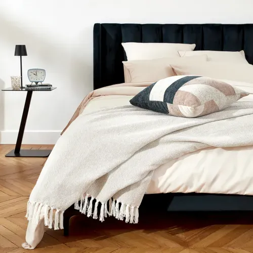 Coussin 45x45 cm ALANE Beige/noir vue d'ambiance 1