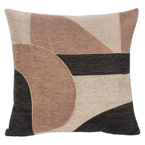 Coussin 45x45 cm ALANE Beige/noir vue de face