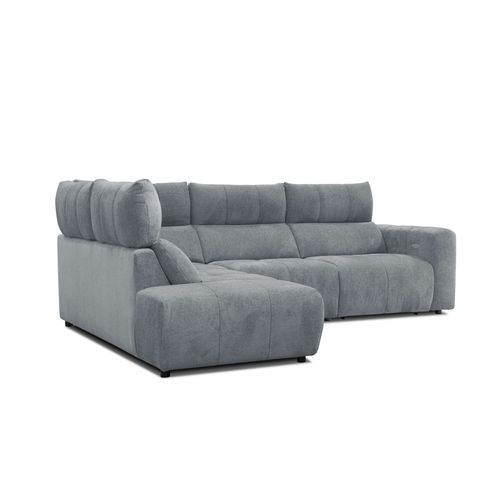 Canapé d'angle relax électrique gauche UNIVERS tissu forte gris