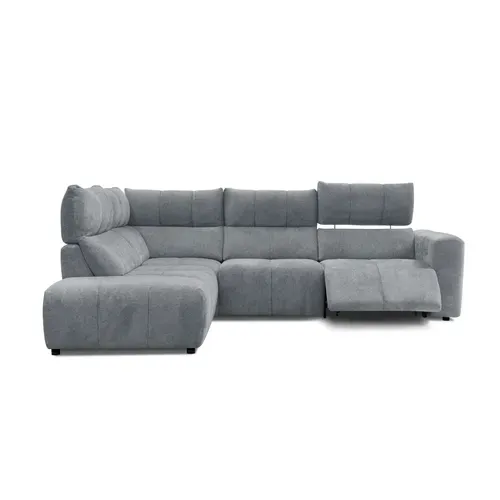 Canapé d'angle relax électrique gauche UNIVERS tissu forte gris