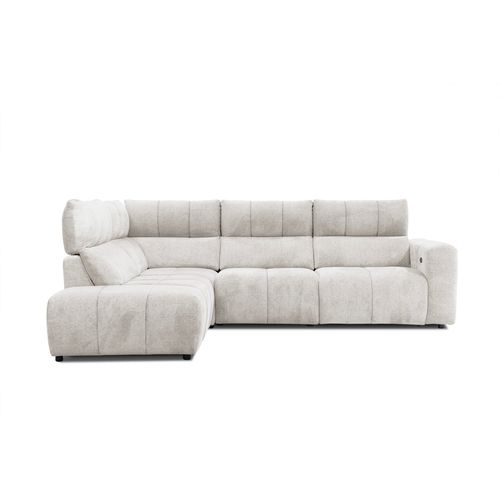 Canapé angle relax électrique gauche UNIVERS tissu forte 22 beige
