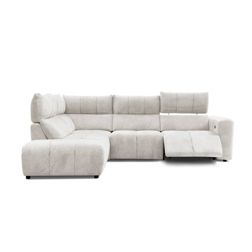 Canapé angle relax électrique gauche UNIVERS tissu forte 22 beige