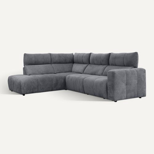 Canapé angle relax électrique gauche UNIVERS tissu forte anthracite vue 3/4