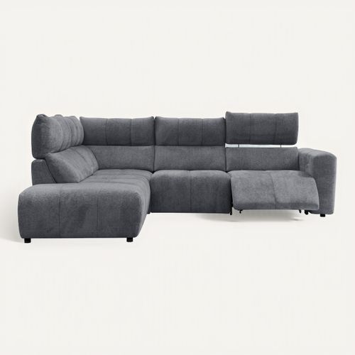Canapé angle relax électrique gauche UNIVERS tissu forte anthracite