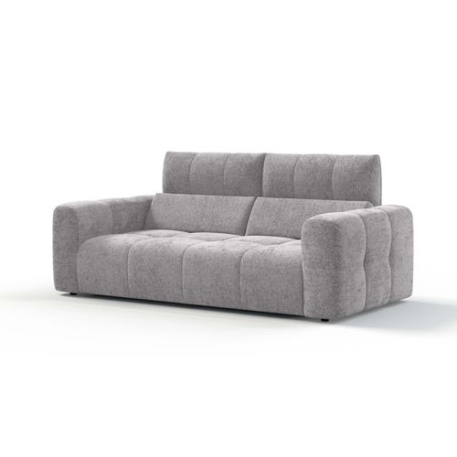 Canapé 3 places fixe UNIVERS tissu forte gris clair vue de profil