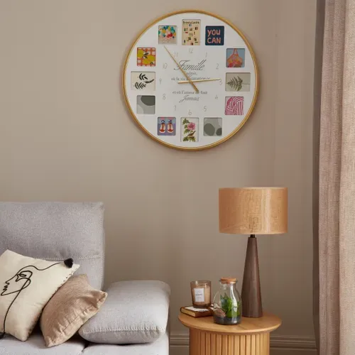 Horloge avec cadres Ø 76 cm LILA Vert vue d'ambiance 1
