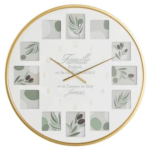 Horloge avec cadres Ø 76 cm LILA Vert vue de face