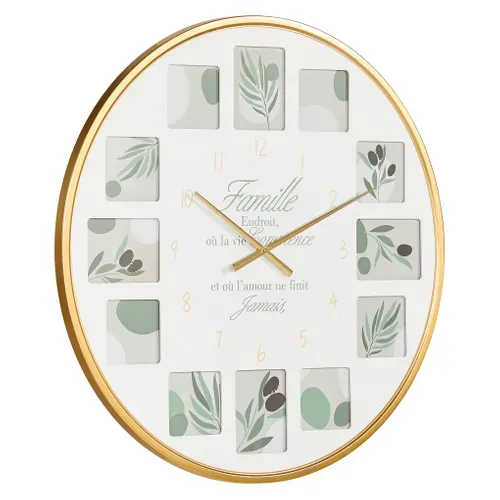 Horloge avec cadres Ø 76 cm LILA Vert vue 3/4