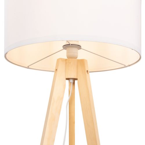 Lampadaire trépied H. 144 cm KIRSTEN 2 Naturel et blanc