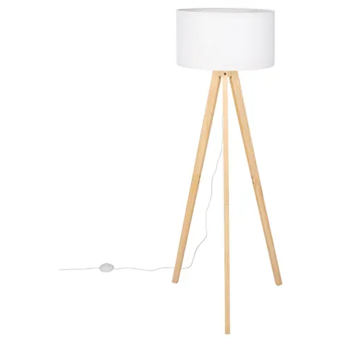 Lampadaire trépied H. 144 cm KIRSTEN 2 Naturel et blanc