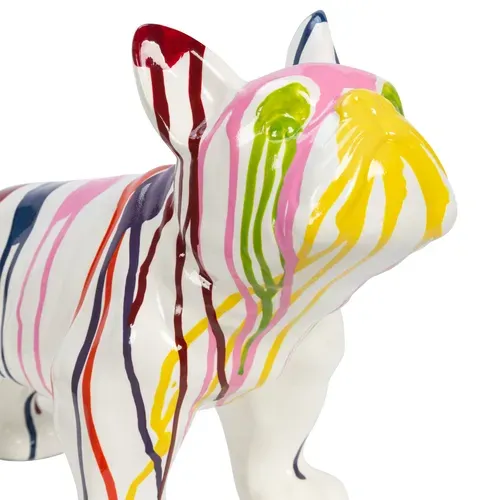 Statue chien résine H. 19 cm CHANCE 2 Multicouleur vue détaillée