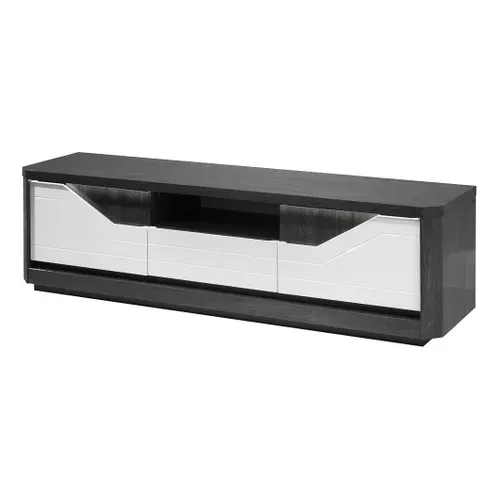 Meuble TV L.200 MATERA Blanc/imitation chêne gris