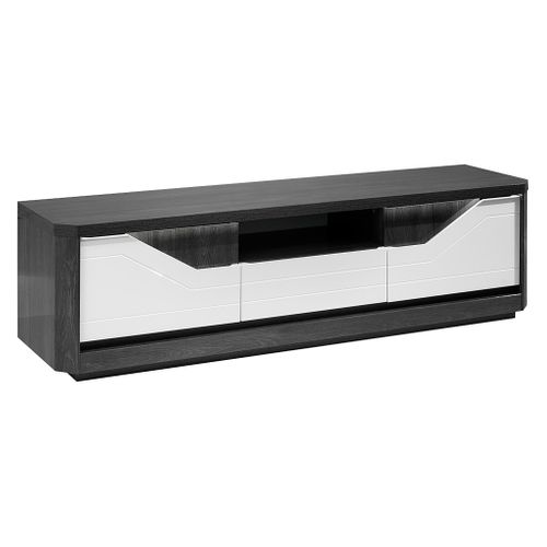 Meuble TV L.200 MATERA Blanc/imitation chêne gris