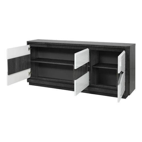 Buffet 3P L.180 MATERA Blanc/imitation chêne gris