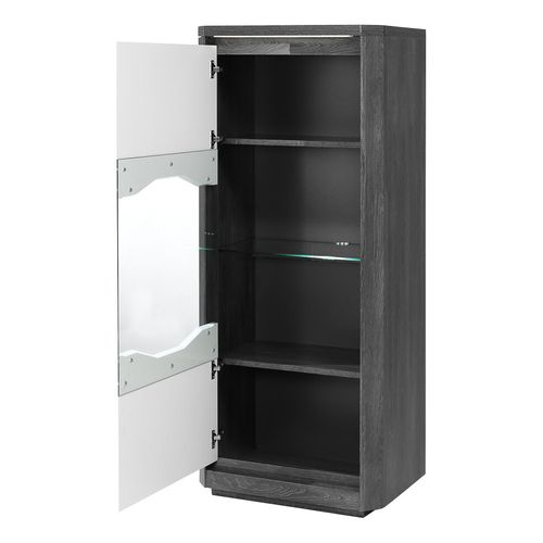 Vitrine 1P L.70 MATERA Blanc/imitation chêne gris