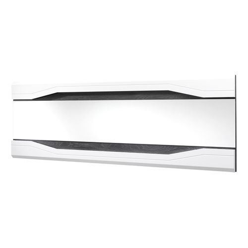Miroir rectangulaire L.180 MATERA Blanc/imitation chêne gris vue de profil