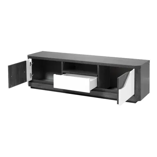 Miroir rectangulaire L.180 MATERA Blanc/imitation chêne gris
