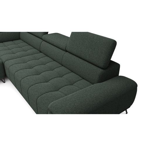 Canapé d'angle gauche relax PALLADIO tissu bubble vert vue détaillée