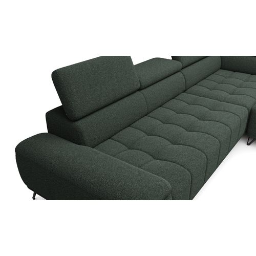 Canapé d'angle droit relax PALLADIO tissu bubble vert vue détaillée