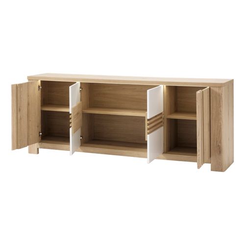 Buffet 4 portes PALAZZO imitation chêne/ blanc vue détaillée