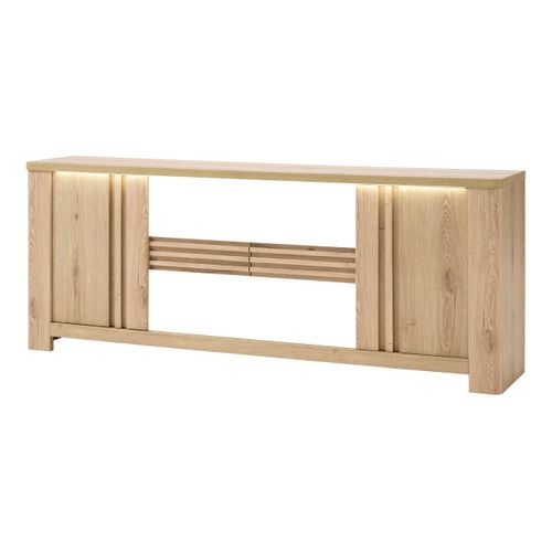 Buffet 4 portes PALAZZO imitation chêne/ blanc vue de profil