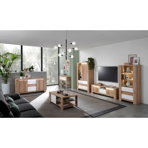 Buffet 3 portes PALAZZO imitation chêne/ blanc