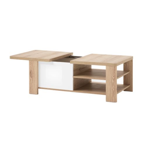 Table basse PALAZZO imitation chêne/ blanc