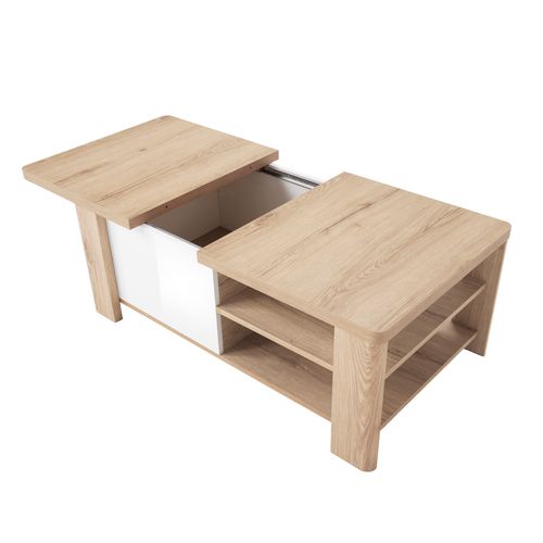 Table basse PALAZZO imitation chêne/ blanc