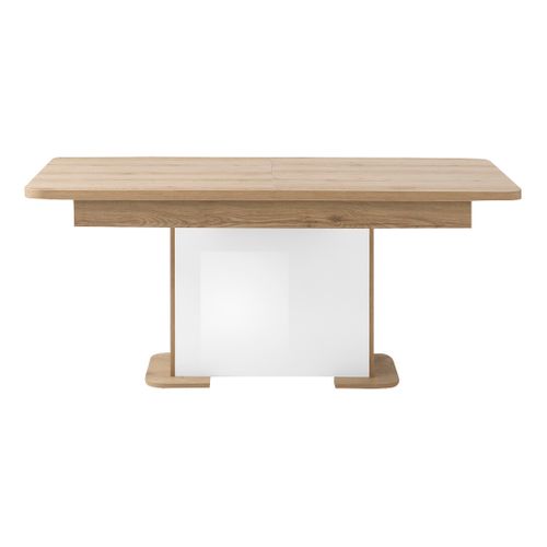 Table extensible L.160/ 200 cm PALAZZO imitation chêne/ blanc vue de face
