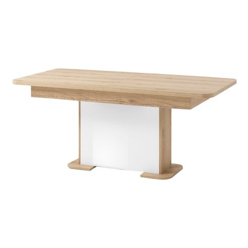 Table extensible L.160/ 200 cm PALAZZO imitation chêne/ blanc vue de profil