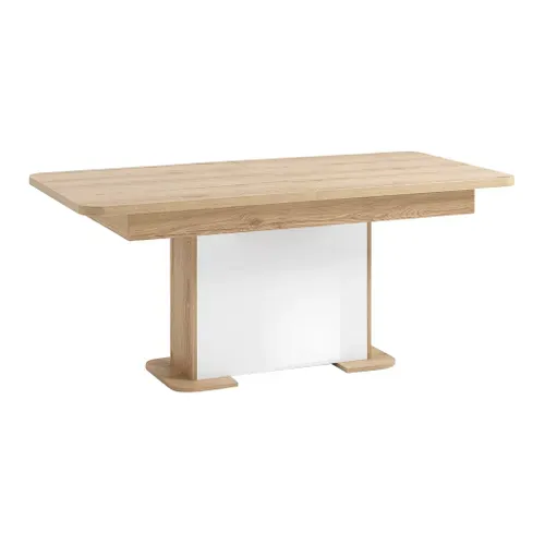 Table extensible L. 180/220 cm PALAZZO imitation chêne/ blanc vue 3/4