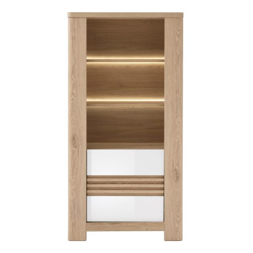 Bibliotheque PALAZZO imitation chêne/ blanc vue de face