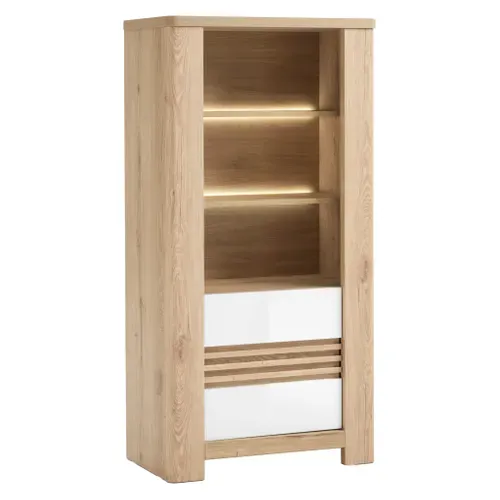 Bibliotheque PALAZZO imitation chêne/ blanc vue 3/4