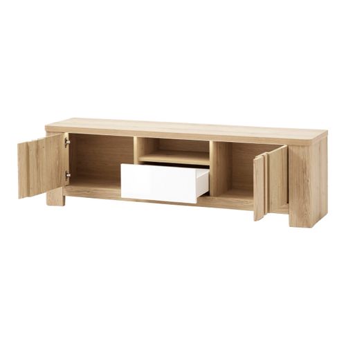 Meuble TV PALAZZO imitation chêne/ blanc vue détaillée