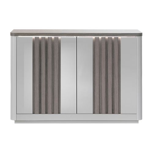 Buffet 2 portes L125 PESARO imitation chêne gris et gris