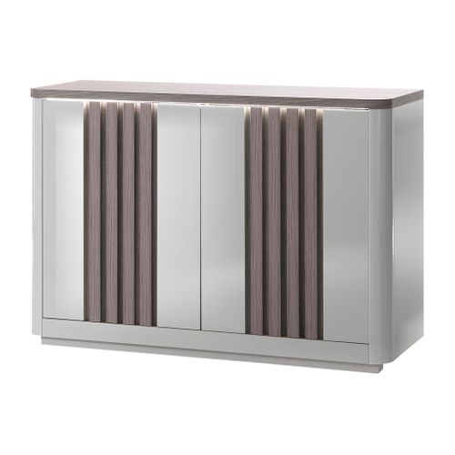 Buffet 2 portes L125 PESARO imitation chêne gris et gris