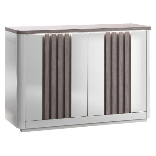 Buffet 2 portes L125 PESARO imitation chêne gris et gris