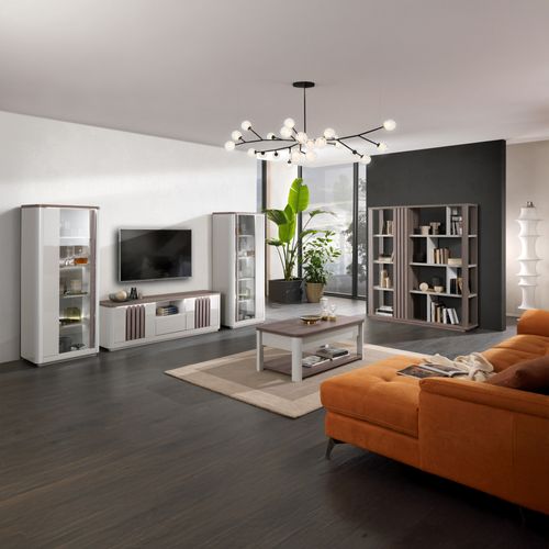 Meuble TV L 170 PESARO Imitation chêne/gris