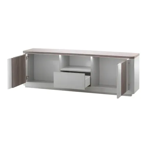 Meuble TV  L 170 PESARO Imitation chêne/gris