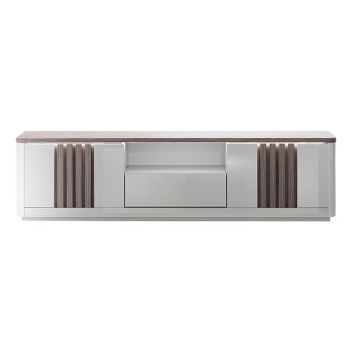 Meuble TV  L 210 PESARO Imitation chêne/gris