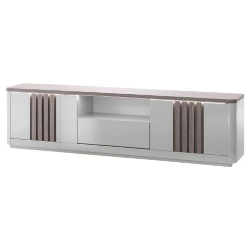 Meuble TV  L 210 PESARO Imitation chêne/gris