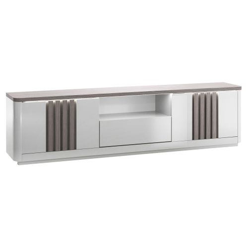 Meuble TV  L 210 PESARO Imitation chêne/gris