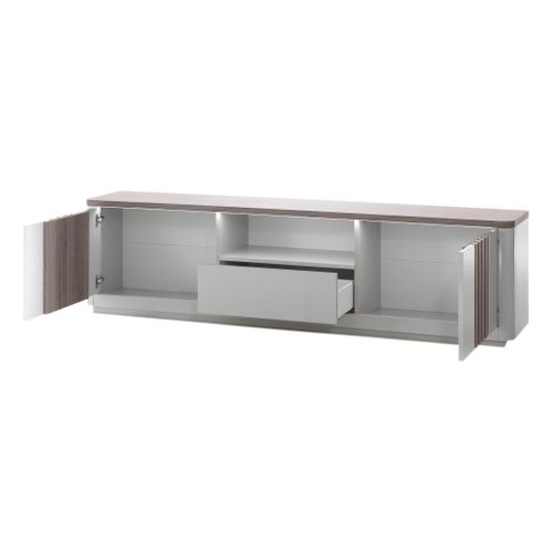 Meuble TV  L 210 PESARO Imitation chêne/gris